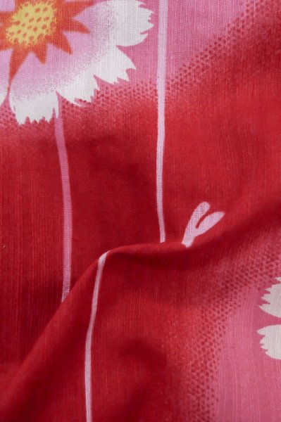 画像12: P0722G 女性用 浴衣（海外製）   綿 鮮やか赤色,  【中古】【USED】【リサイクル】 ★★★☆☆【P0722G】 (12)
