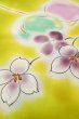 画像9: P0722I 女性用 浴衣（海外製）   綿 灰色がかった黄色,  花 【中古】【USED】【リサイクル】 ★★★☆☆【P0722I】 (9)