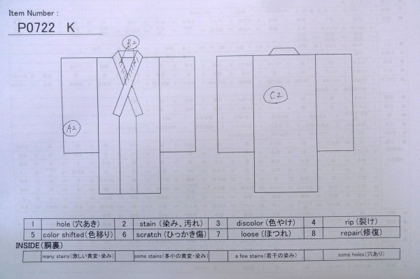 画像13: P0722K 女性用 浴衣（海外製）   綿 黒,  ぼかし 【中古】【USED】【リサイクル】 ★★★☆☆【P0722K】 (13)
