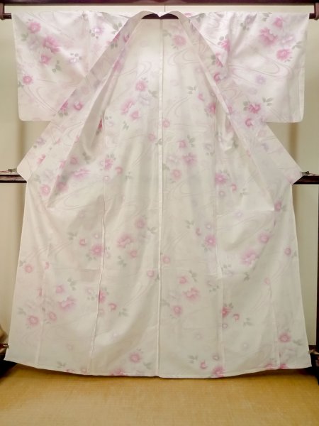 画像2: P0722N 女性用 浴衣（海外製）   綿 淡い桃色,  桜 【中古】【USED】【リサイクル】 ★★★☆☆【P0722N】 (2)