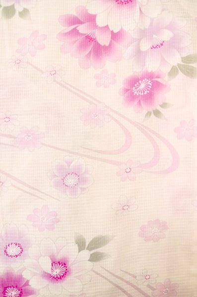 画像3: P0722N 女性用 浴衣（海外製）   綿 淡い桃色,  桜 【中古】【USED】【リサイクル】 ★★★☆☆【P0722N】 (3)