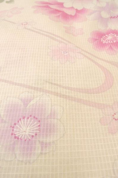画像9: P0722N 女性用 浴衣（海外製）   綿 淡い桃色,  桜 【中古】【USED】【リサイクル】 ★★★☆☆【P0722N】 (9)