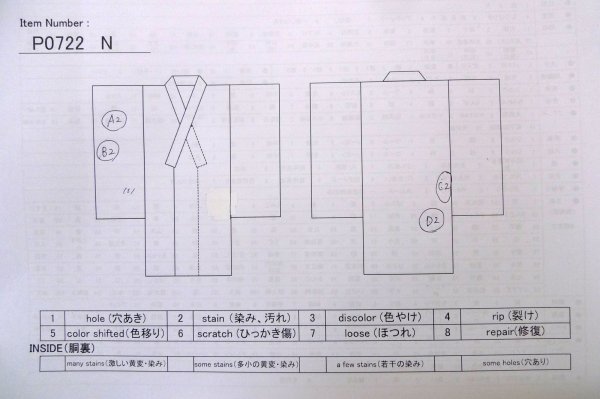 画像13: P0722N 女性用 浴衣（海外製）   綿 淡い桃色,  桜 【中古】【USED】【リサイクル】 ★★★☆☆【P0722N】 (13)