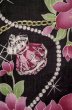 画像7: P0722O 女性用 浴衣（海外製）   綿 黒,  バラ 【中古】【USED】【リサイクル】 ★★★☆☆【P0722O】 (7)