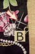 画像15: P0722O 女性用 浴衣（海外製）   綿 黒,  バラ 【中古】【USED】【リサイクル】 ★★★☆☆【P0722O】 (15)