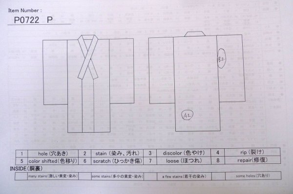 画像9: P0722P 男性用 紋付   シルク（正絹） 黒,  【中古】【USED】【リサイクル】 ★★★☆☆【P0722P】 (9)