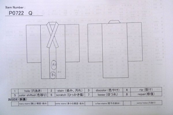 画像8: P0722Q 男性用 紋付   シルク（正絹） 黒,  【中古】【USED】【リサイクル】 ★★★☆☆【P0722Q】 (8)