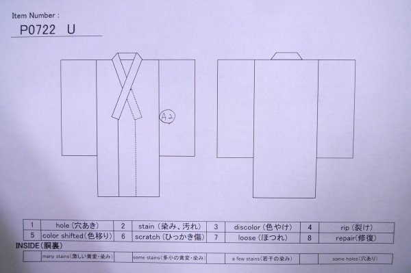 画像6: P0722U 男性用 紋付   シルク（正絹） 黒,  【中古】【USED】【リサイクル】 ★★★☆☆【P0722U】 (6)