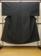画像1: P0723A 男性用 紬   シルク（正絹） 黒,  【中古】【USED】【リサイクル】 ★★★★★【P0723A】 (1)