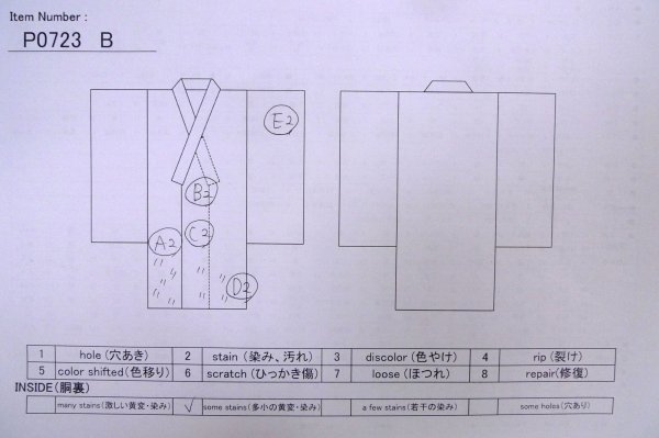 画像9: P0723B 男性用 紬  大島紬  シルク（正絹） 深い茶色,  幾何学模様 【中古】【USED】【リサイクル】 ★★☆☆☆【P0723B】 (9)