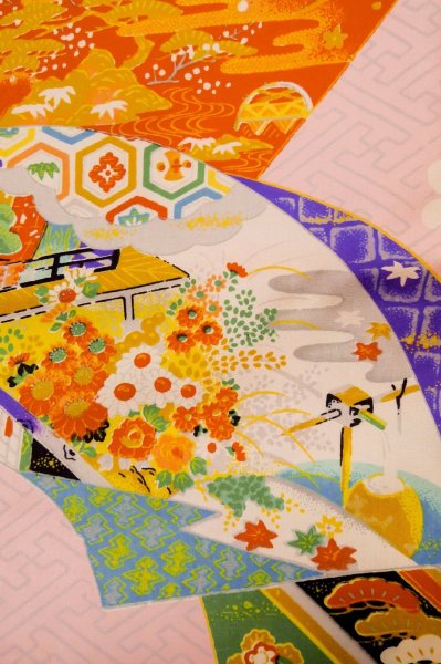 画像11: P0731R 女性用 襦袢   シルク（正絹） 桃色,  桜 【中古】【USED】【リサイクル】 ★☆☆☆☆【P0731R】 (11)