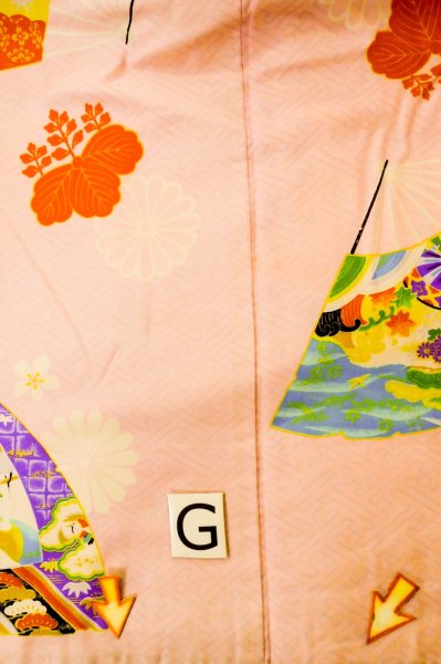 画像29: P0731R 女性用 襦袢   シルク（正絹） 桃色,  桜 【中古】【USED】【リサイクル】 ★☆☆☆☆【P0731R】 (29)