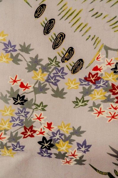 画像7: P0731S 女性用 襦袢   シルク（正絹） 淡い灰色がかった藤色,  菊 【中古】【USED】【リサイクル】 ★☆☆☆☆【P0731S】 (7)