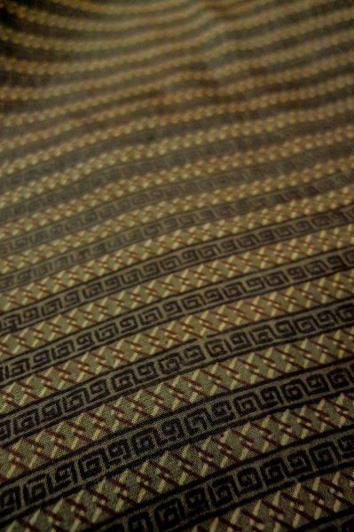 画像9: P0731U 男性用 襦袢   シルク（正絹） 茶色,  縞 【中古】【USED】【リサイクル】 ★★★☆☆【P0731U】 (9)