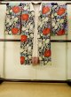 画像1: P0731X 女性用 襦袢   シルク（正絹） 黒,  花 【中古】【USED】【リサイクル】 ★★☆☆☆【P0731X】 (1)