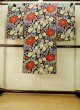 画像2: P0731X 女性用 襦袢   シルク（正絹） 黒,  花 【中古】【USED】【リサイクル】 ★★☆☆☆【P0731X】 (2)