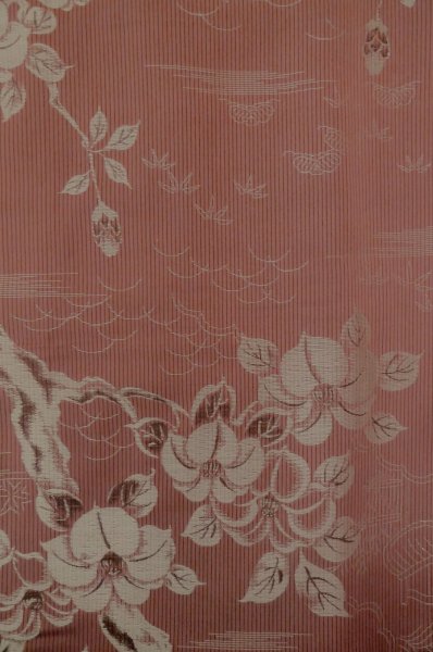 画像4: P0801A 女性用 織   シルク（正絹） えんじ,  花 【中古】【USED】【リサイクル】 ★★☆☆☆【P0801A】 (4)