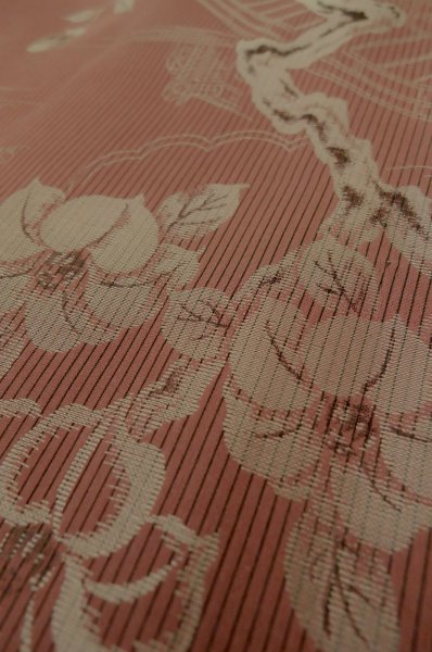 画像8: P0801A 女性用 織   シルク（正絹） えんじ,  花 【中古】【USED】【リサイクル】 ★★☆☆☆【P0801A】 (8)