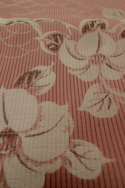画像9: P0801A 女性用 織   シルク（正絹） えんじ,  花 【中古】【USED】【リサイクル】 ★★☆☆☆【P0801A】 (9)