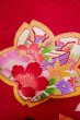 画像10: P0818A 女性用 女の子用着物   化繊 深い赤色,  桜 【中古】【USED】【リサイクル】 ★★☆☆☆【P0818A】 (10)