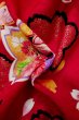 画像16: P0818A 女性用 女の子用着物   化繊 深い赤色,  桜 【中古】【USED】【リサイクル】 ★★☆☆☆【P0818A】 (16)