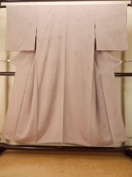 画像1: P0818D 女性用 色無地   シルク（正絹） 淡い灰色がかった藤色,  【中古】【USED】【リサイクル】 ★★★☆☆【P0818D】 (1)