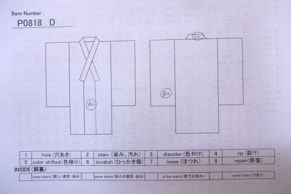 画像14: P0818D 女性用 色無地   シルク（正絹） 淡い灰色がかった藤色,  【中古】【USED】【リサイクル】 ★★★☆☆【P0818D】 (14)