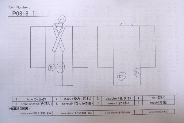 画像13: P0818I 女性用 紬   シルク（正絹） 灰色,  菊 【中古】【USED】【リサイクル】 ★★★☆☆【P0818I】 (13)