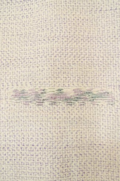 画像7: P0818J 女性用 紬   シルク（正絹） 紫みオフ　ホワイト,  花 【中古】【USED】【リサイクル】 ★★★☆☆【P0818J】 (7)
