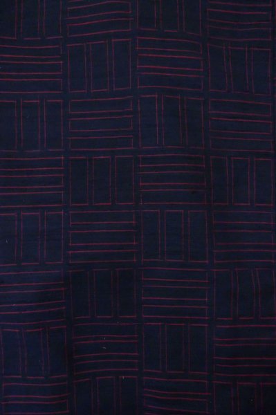 画像4: P0818M 女性用 紬   シルク（正絹） 紺,  四角 【中古】【USED】【リサイクル】 ★★★★☆【P0818M】 (4)