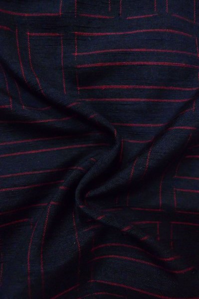 画像11: P0818M 女性用 紬   シルク（正絹） 紺,  四角 【中古】【USED】【リサイクル】 ★★★★☆【P0818M】 (11)