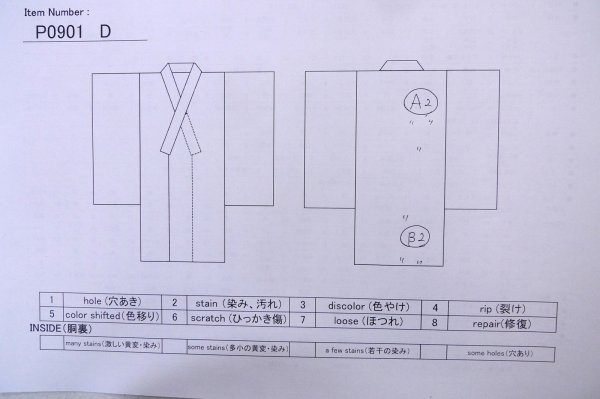 画像13: P0901D 女性用 襦袢   シルク（正絹） 白,  【中古】【USED】【リサイクル】 ★★★☆☆【P0901D】 (13)