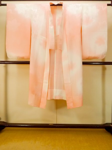 画像1: P0901K 女性用 襦袢   シルク（正絹） 淡い珊瑚色,  【中古】【USED】【リサイクル】 ★★☆☆☆【P0901K】 (1)