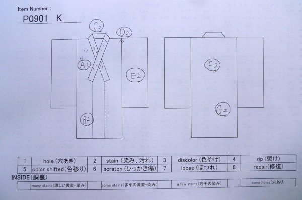 画像13: P0901K 女性用 襦袢   シルク（正絹） 淡い珊瑚色,  【中古】【USED】【リサイクル】 ★★☆☆☆【P0901K】 (13)