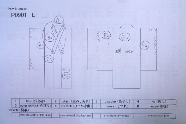 画像13: P0901L 女性用 襦袢   シルク（正絹） 白,  【中古】【USED】【リサイクル】 ★★☆☆☆【P0901L】 (13)