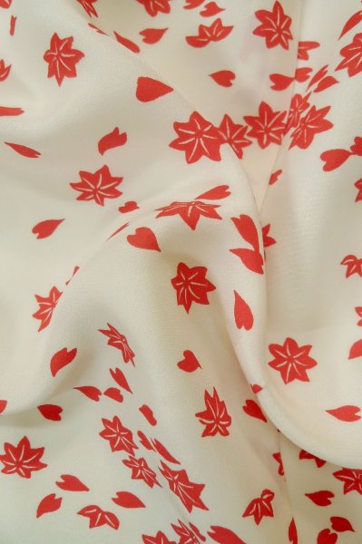 画像12: P0901M 女性用 襦袢   シルク（正絹） 白,  もみじ 【中古】【USED】【リサイクル】 ★★★★☆【P0901M】 (12)