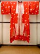 画像1: P0901Q 女性用 襦袢   化繊 鮮やか赤色,  鼓 【中古】【USED】【リサイクル】 ★★☆☆☆【P0901Q】 (1)