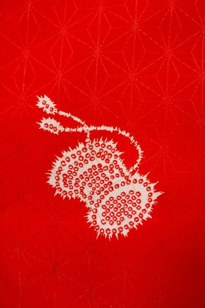 画像7: P0901Q 女性用 襦袢   化繊 鮮やか赤色,  鼓 【中古】【USED】【リサイクル】 ★★☆☆☆【P0901Q】 (7)