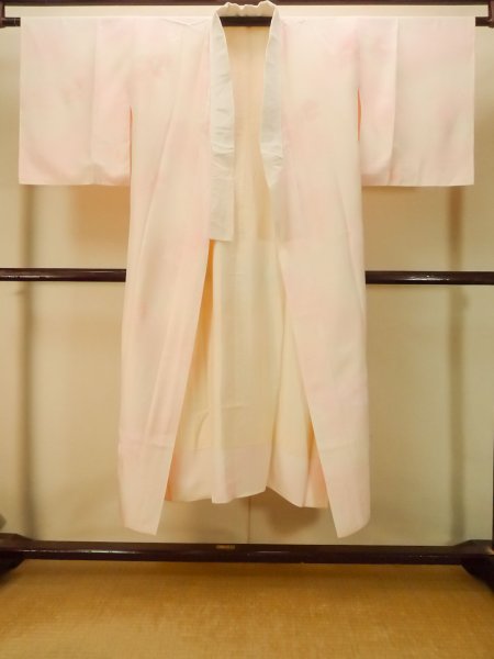 画像1: P0901V 女性用 襦袢   シルク（正絹） 淡い桃色,  カトレア（洋蘭） 【中古】【USED】【リサイクル】 ★★★☆☆【P0901V】 (1)