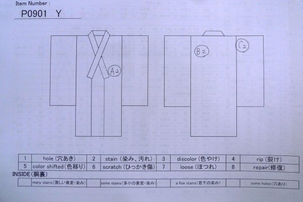 画像13: P0901Y 女性用 襦袢   化繊 薄い桃色,  ぼかし 【中古】【USED】【リサイクル】 ★★★☆☆【P0901Y】 (13)