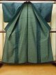 画像2: P0916B 女性用 単衣   ウール 深い灰色がかった青緑色,  縞 【中古】【USED】【リサイクル】 ★★★☆☆【P0916B】 (2)