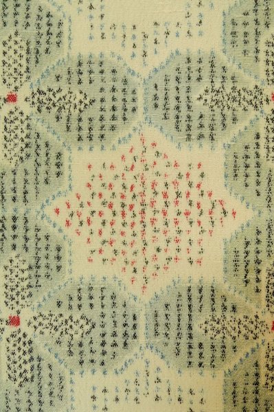 画像5: P0916C 女性用 単衣   ウール 灰色がかった水色,  抽象的模様 【中古】【USED】【リサイクル】 ★★☆☆☆【P0916C】 (5)