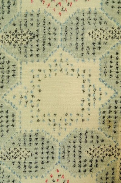 画像6: P0916C 女性用 単衣   ウール 灰色がかった水色,  抽象的模様 【中古】【USED】【リサイクル】 ★★☆☆☆【P0916C】 (6)