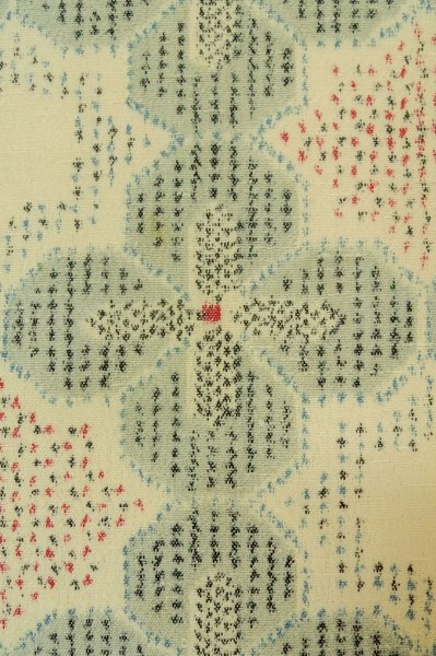 画像7: P0916C 女性用 単衣   ウール 灰色がかった水色,  抽象的模様 【中古】【USED】【リサイクル】 ★★☆☆☆【P0916C】 (7)