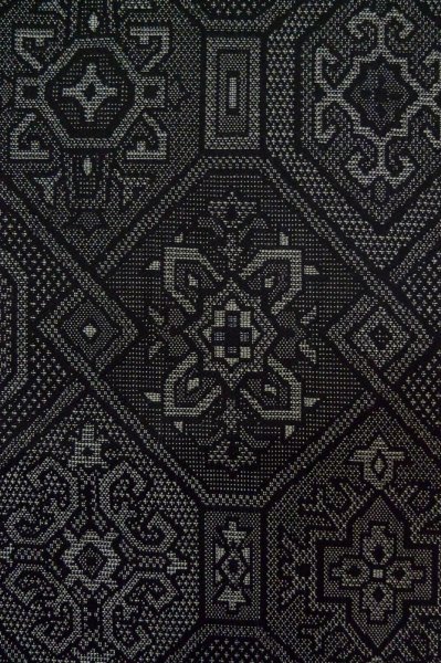 画像5: P0916G 女性用 単衣   ウール 黒,  抽象的模様 【中古】【USED】【リサイクル】 ★★★★☆【P0916G】 (5)