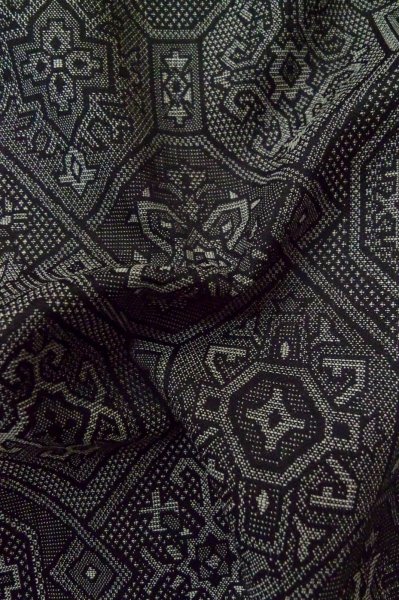 画像13: P0916G 女性用 単衣   ウール 黒,  抽象的模様 【中古】【USED】【リサイクル】 ★★★★☆【P0916G】 (13)