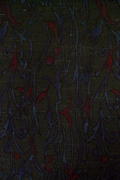 画像3: P0916H 女性用 単衣   ウール 黒,  抽象的模様 【中古】【USED】【リサイクル】 ★★★★☆【P0916H】 (3)
