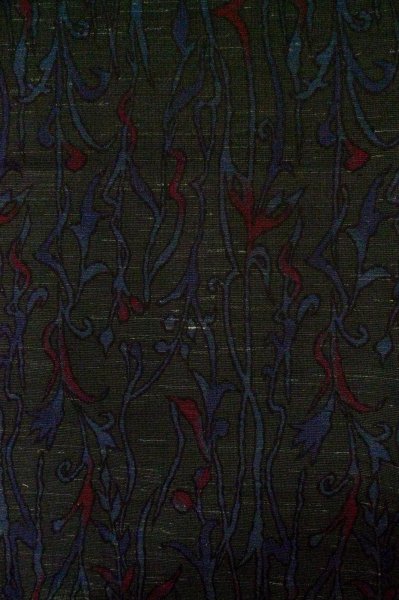 画像4: P0916H 女性用 単衣   ウール 黒,  抽象的模様 【中古】【USED】【リサイクル】 ★★★★☆【P0916H】 (4)