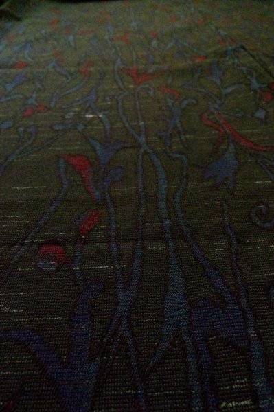 画像8: P0916H 女性用 単衣   ウール 黒,  抽象的模様 【中古】【USED】【リサイクル】 ★★★★☆【P0916H】 (8)