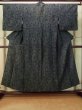 画像1: P0916I 女性用 単衣   ウール 深い紺,  抽象的模様 【中古】【USED】【リサイクル】 ★★☆☆☆【P0916I】 (1)
